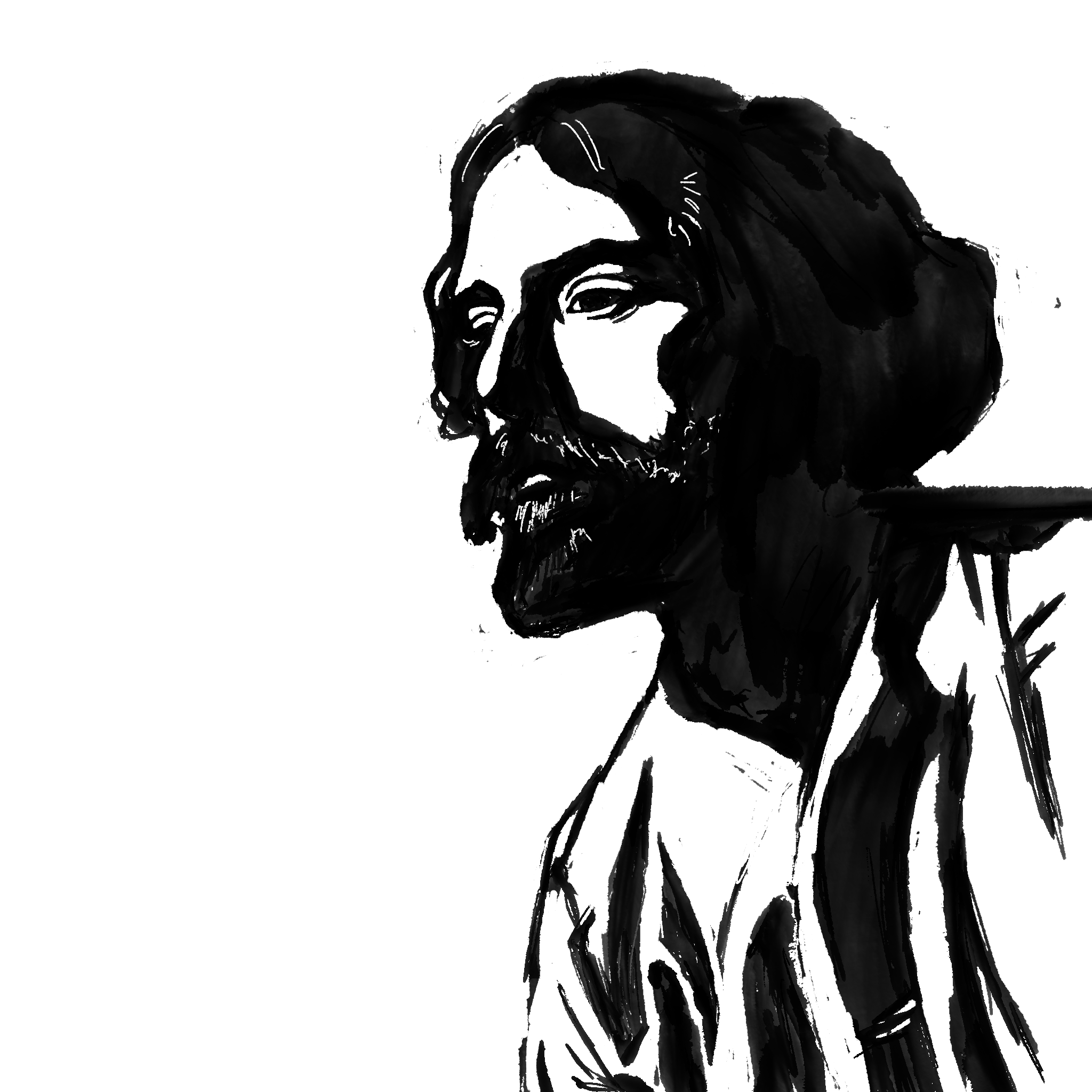 2-value angled portrait of a man