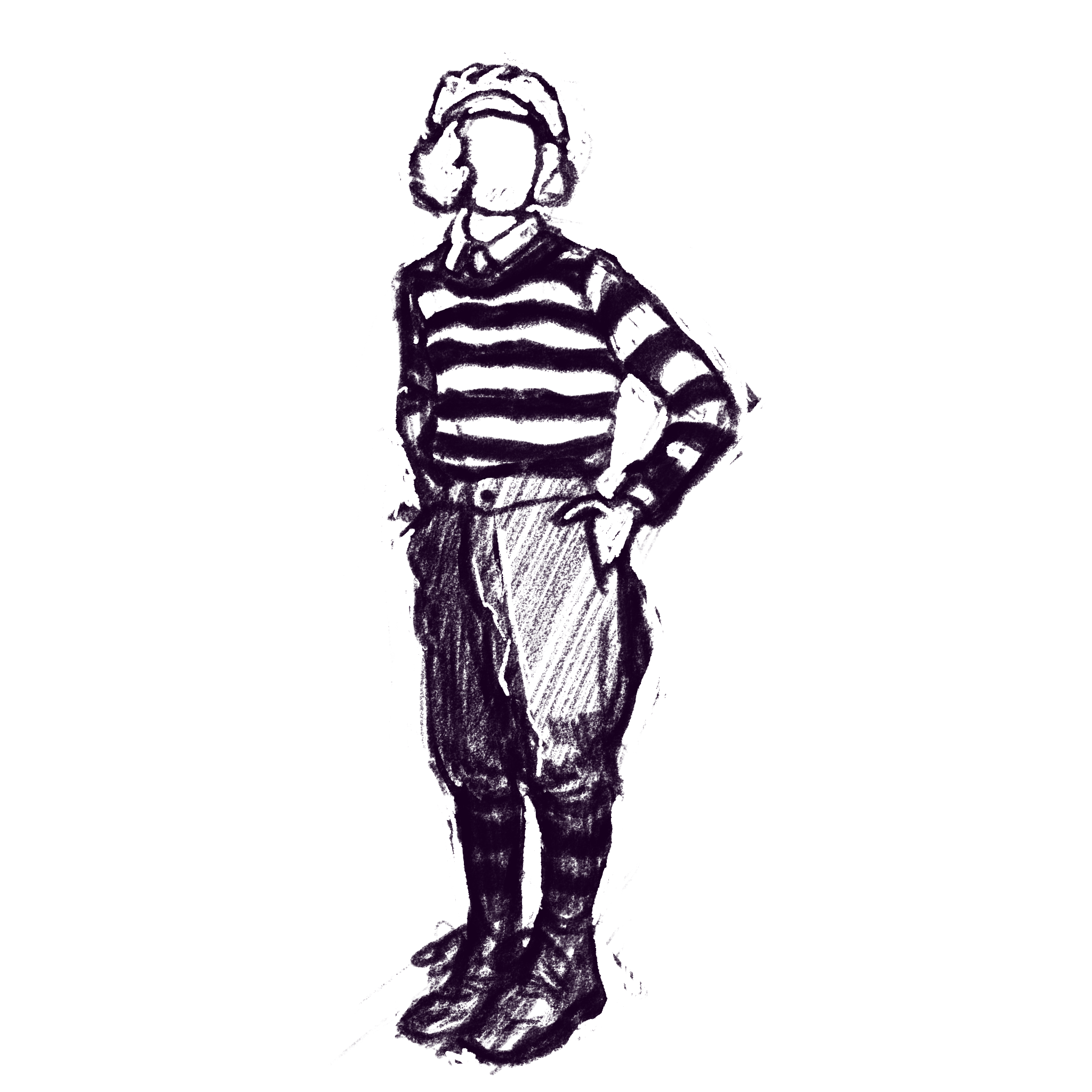 Figure sketch of a woman standing