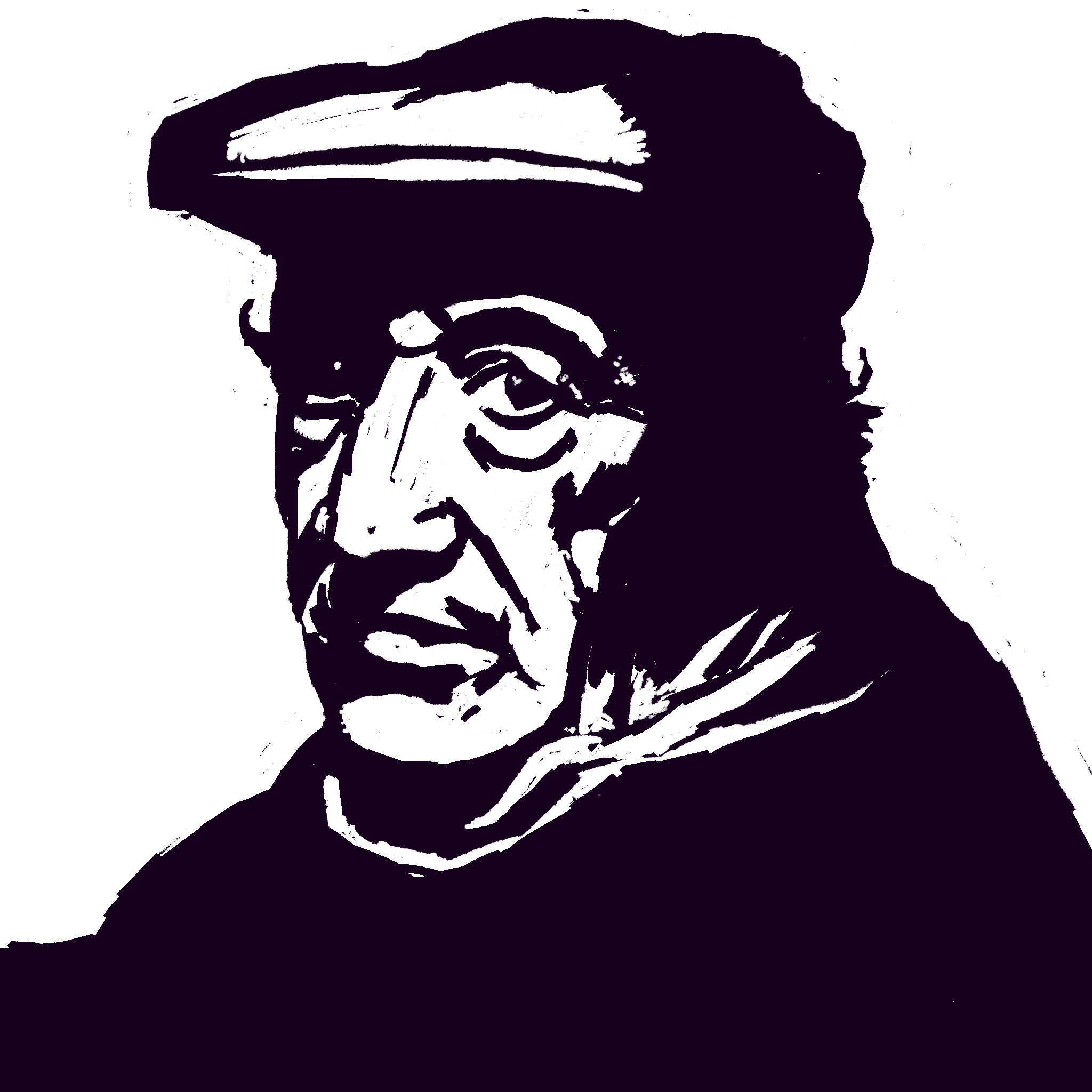 Two-value portrait of an old man
