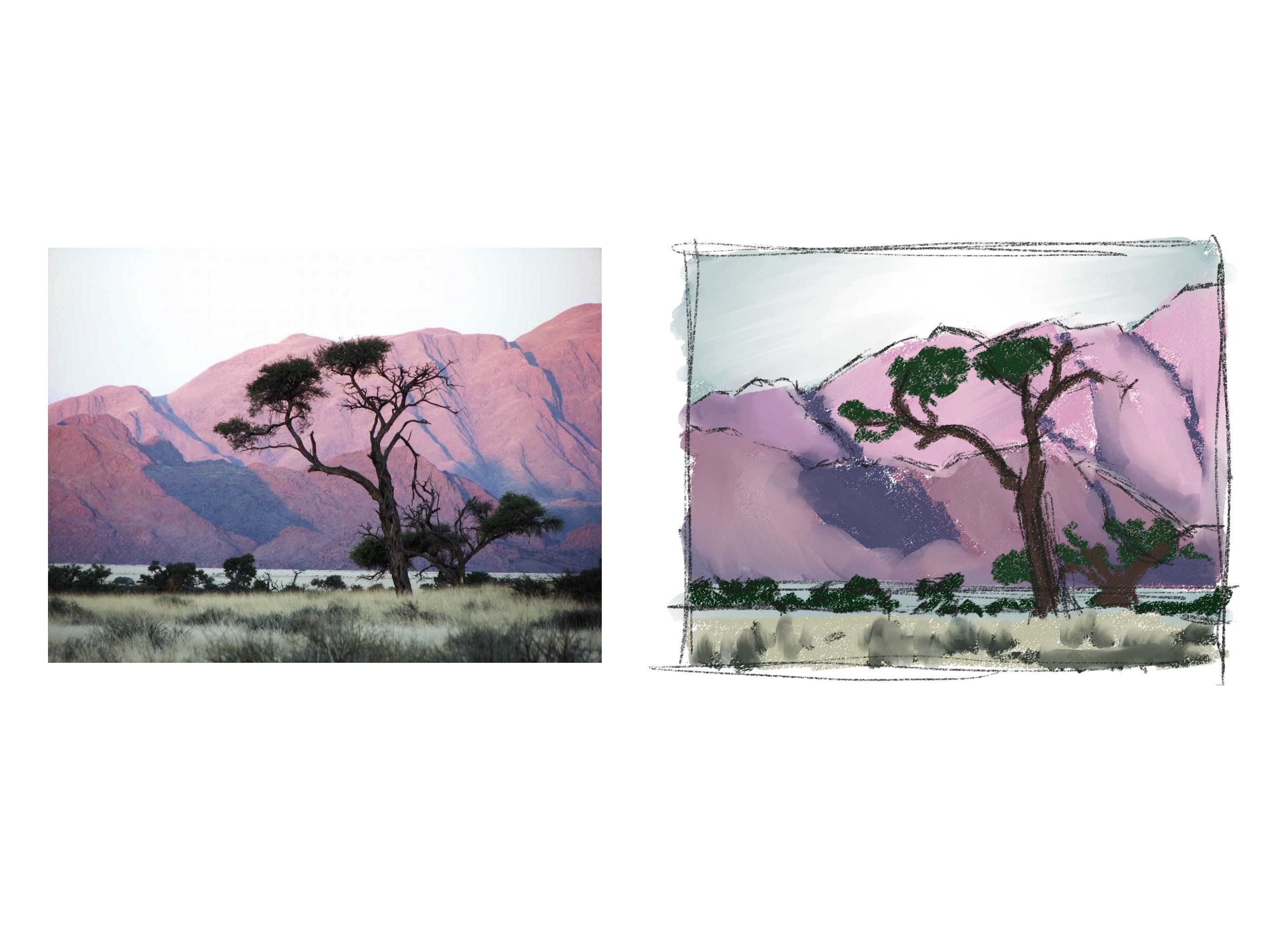 Crude attempt at recreating a landscape from a photograph