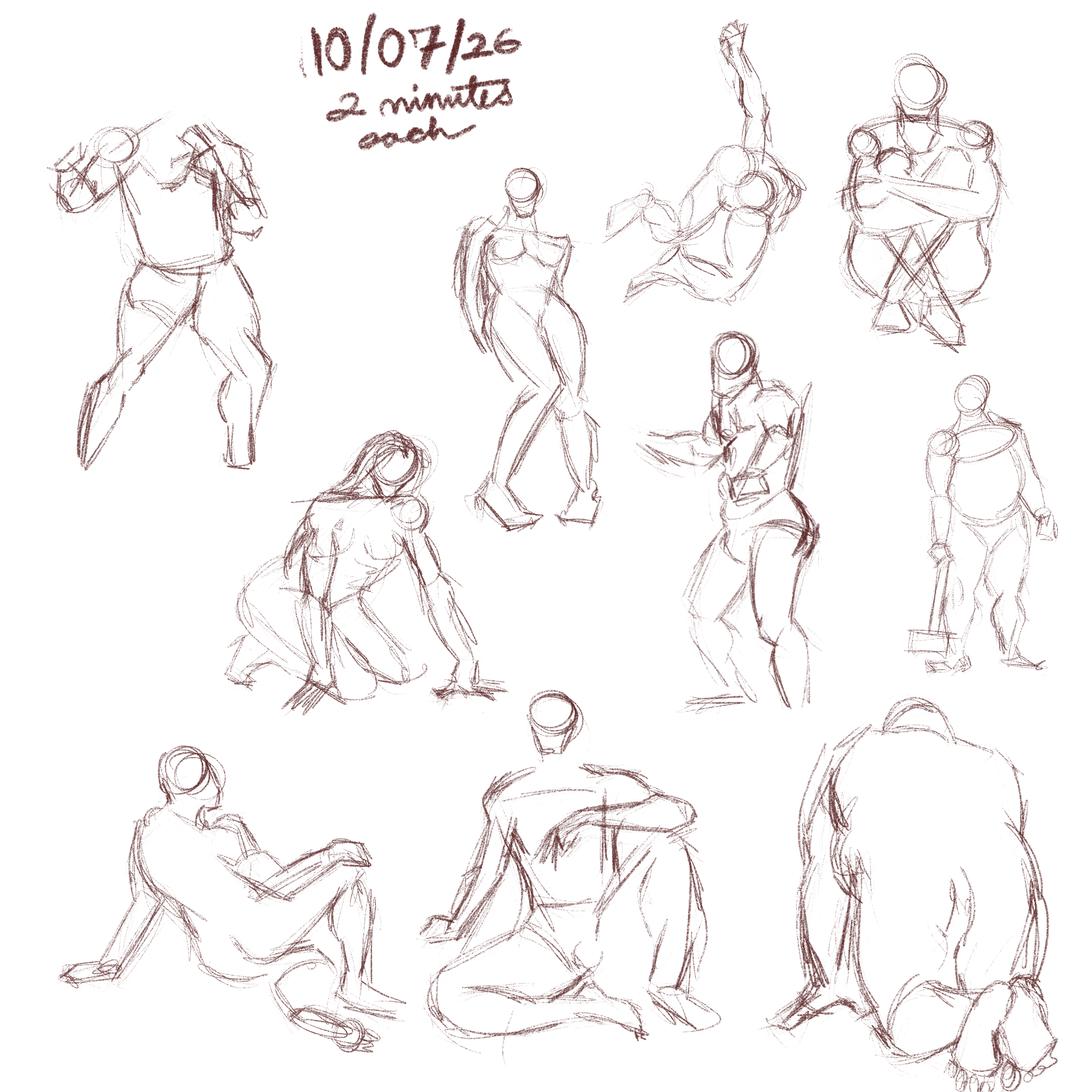 Gesture drawings #2: 120 seconds each