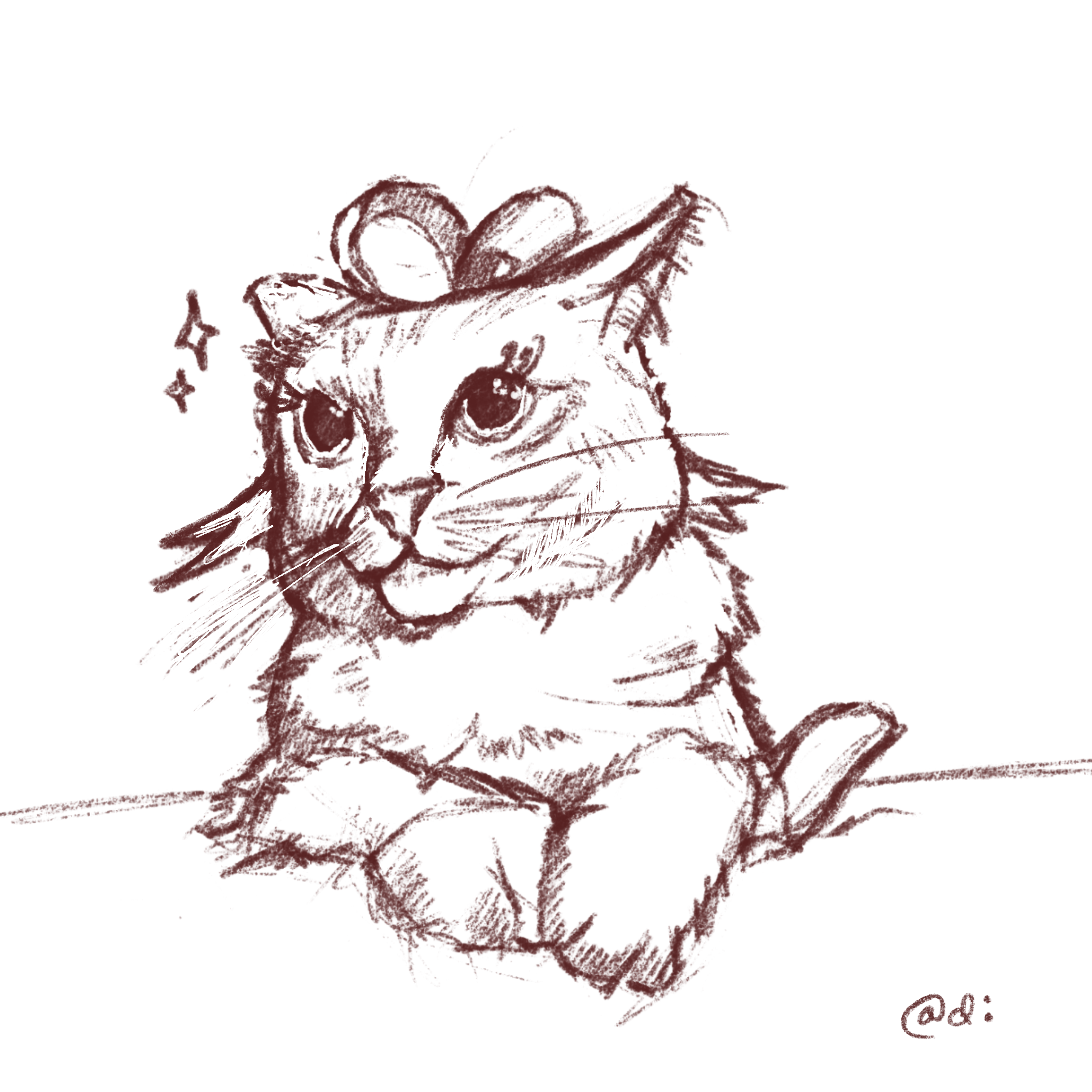 Sketch of an elegant feline