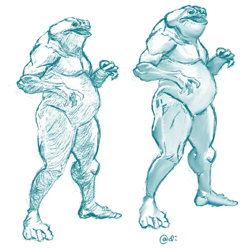 Cleaner and more confident sketches.
