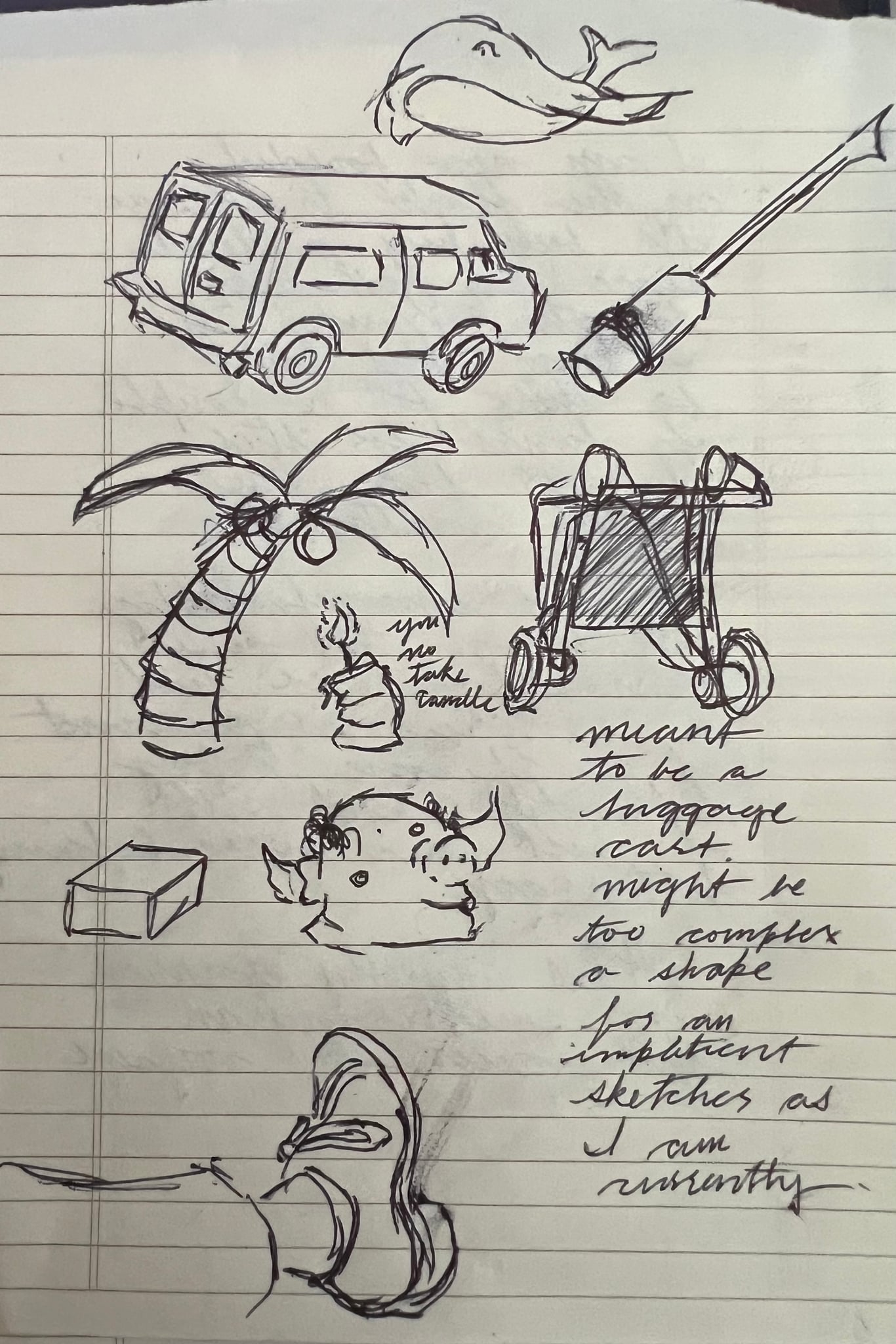Some sketches while waiting at the airport gate.