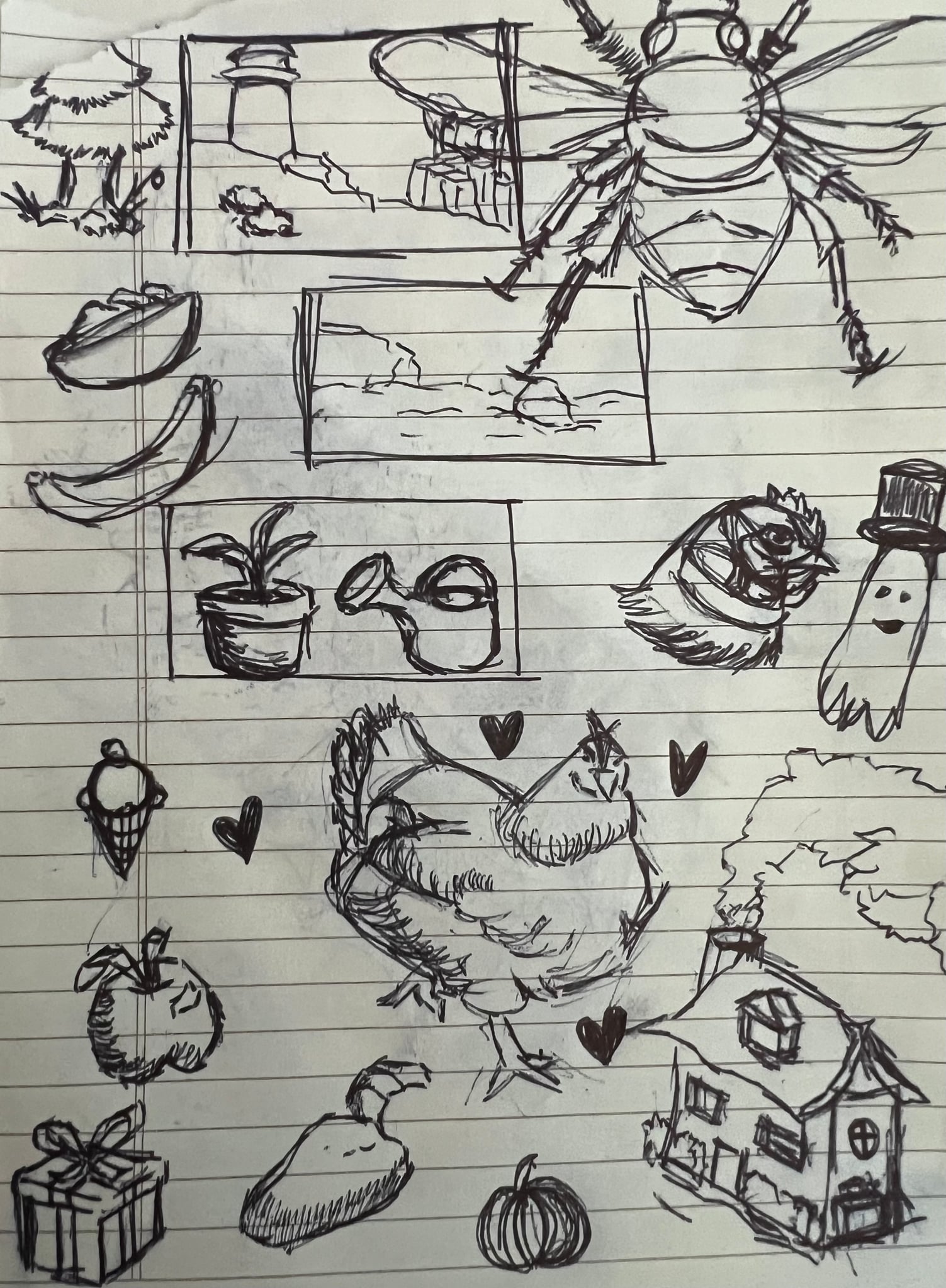 Attempts at some cleaner ballpoint work.