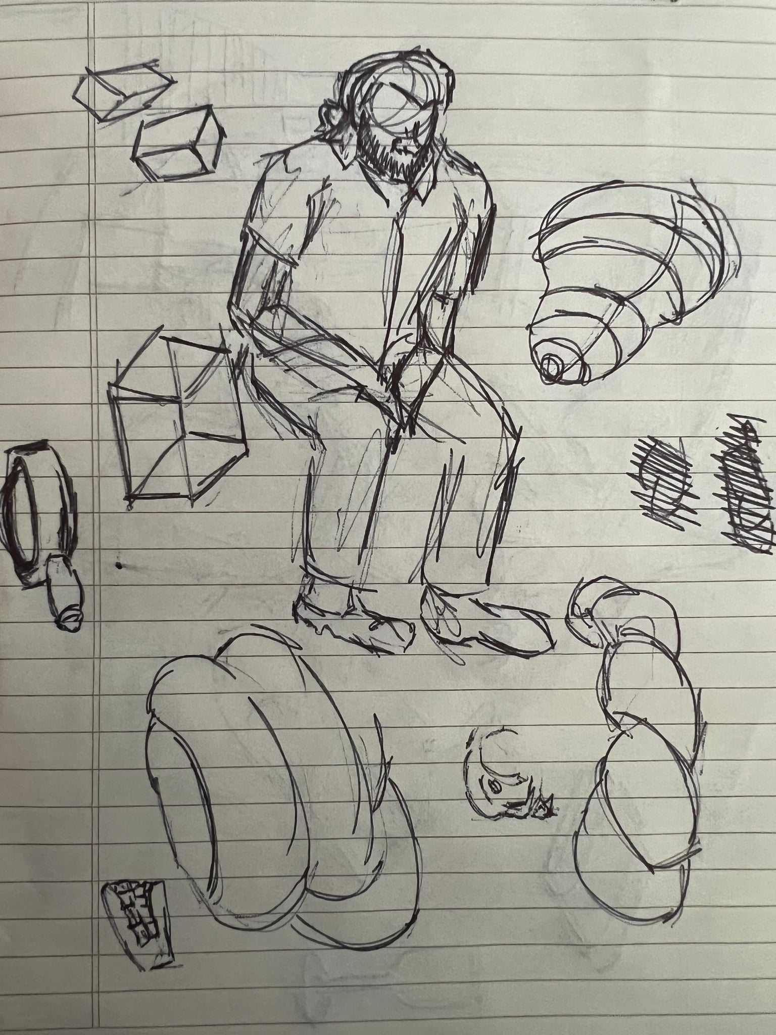 Some shape and form doodles I made while watching TV.