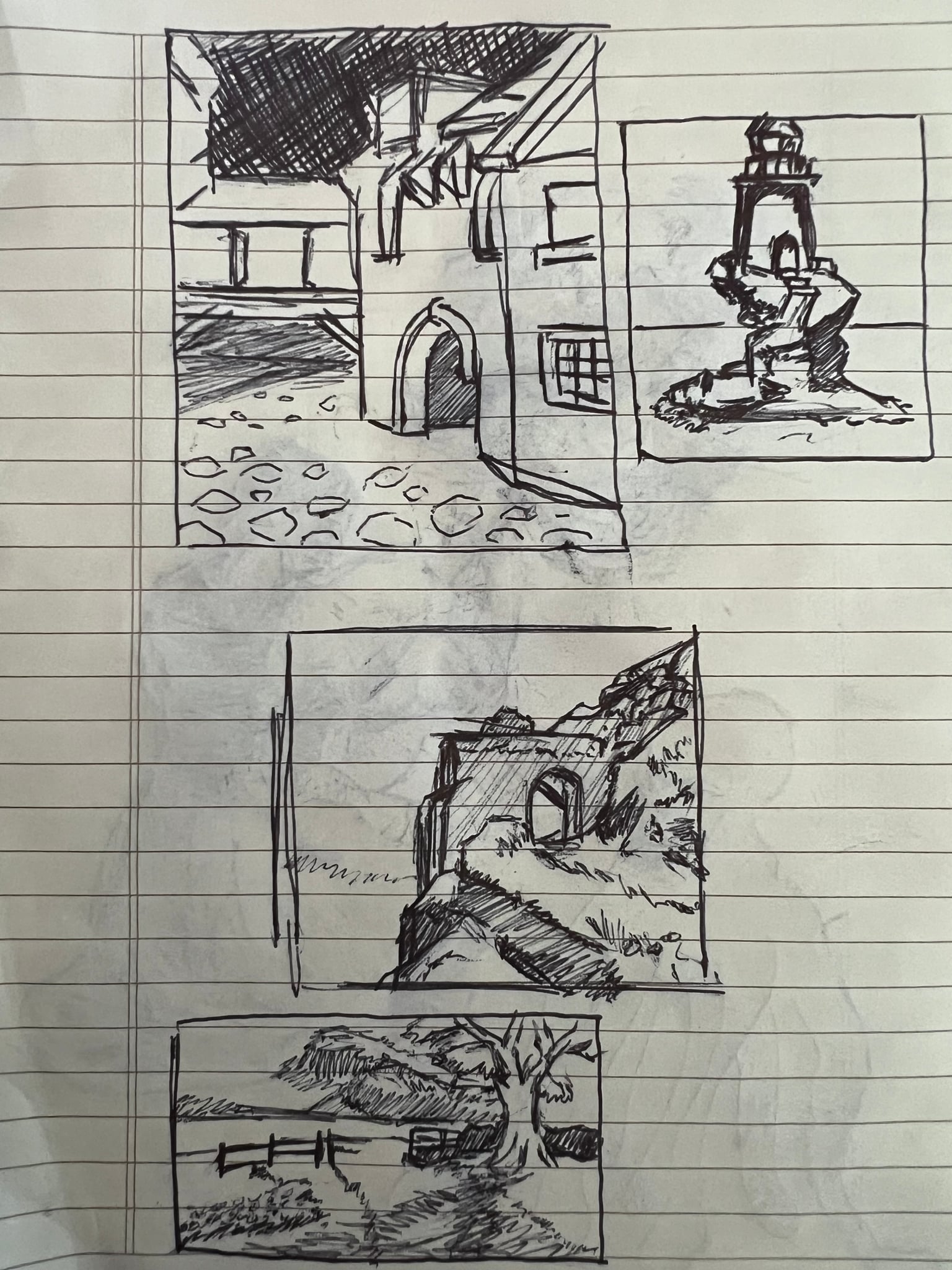 Some landscape thumbnail sketches.