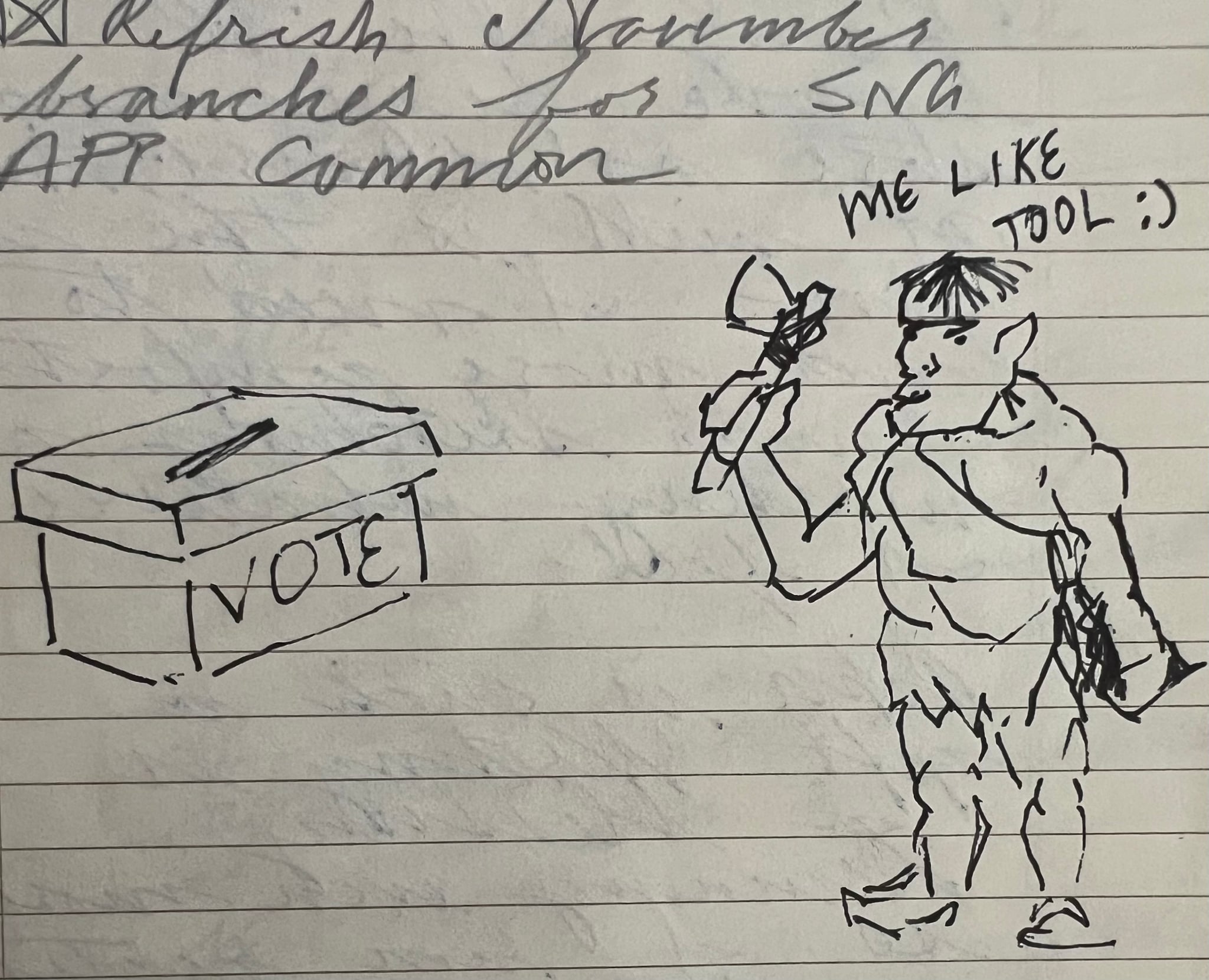 A caveman professing his love for Maynard.